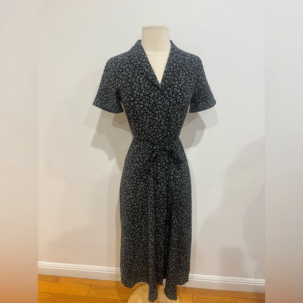 Club Monaco Open Neck Silk Shirt Dress, Size: XS - Picture 11 of 12